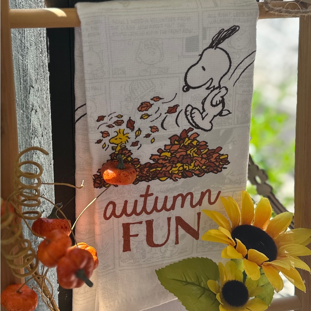 Peanuts Snoopy Fall Autumn kitchen Towel set New